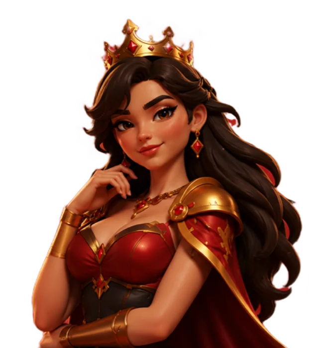 Royal queen character welcoming new community members